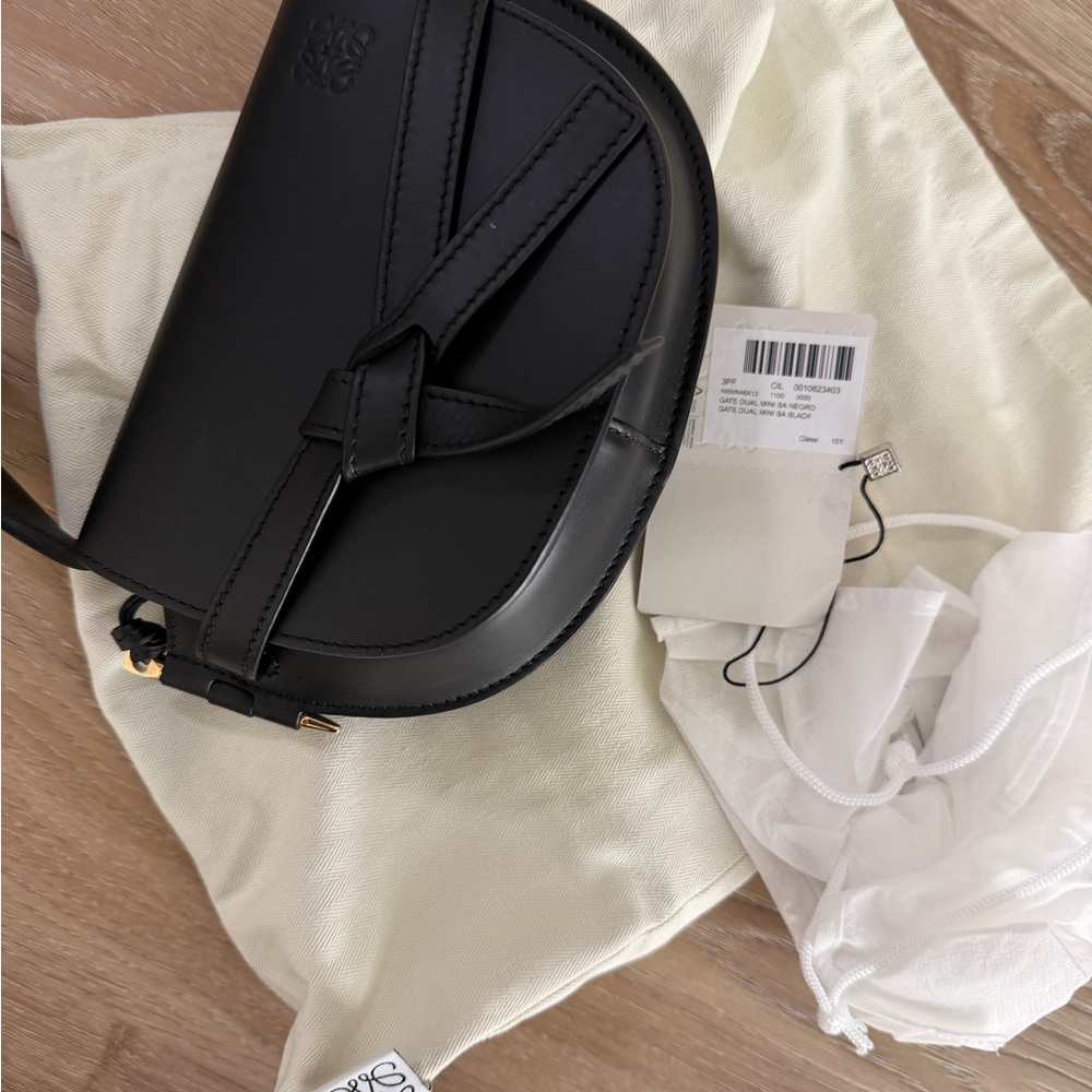 Loewe Black Mini Gate Dual bag with Logo Strap - Picture 9 of 9